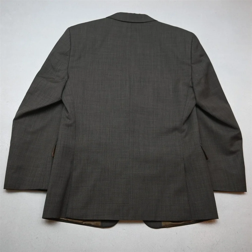 Joseph Abboud 36S 30x30 Brown Sharkskin 100% Wool Mens Jacket Pants Suit_7